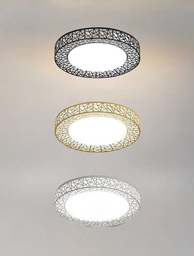  moderne ronde led plafondlamp, creatieve metalen acryl design verlichting dimbaar met afstandsbediening minimalistische plafondlamp woonkamer lamp hal, slaapkamer