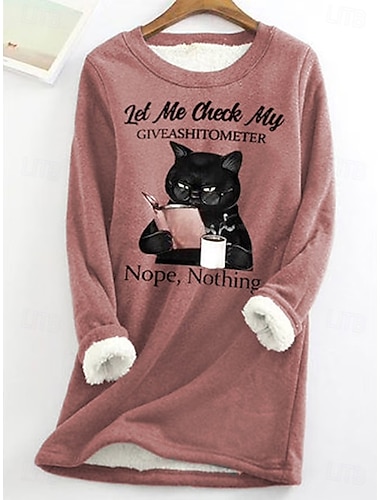  Damen Pullover Sweatshirt Grafik Buchstabe Warm Lässig Flauschig Langarm Rundhalsausschnitt Rundhals Lange Oberteile Lässig Straße Blau Gelb Rosa Rote Grau Frühling Herbst Winter
