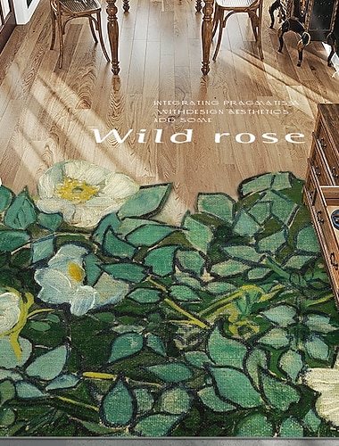  Paillasson d'entrée pour maison cuisine couloir doux antidérapant lavable en machine design de tapis en art peinture à l'huile résistant aux taches imperméable facile à nettoyer décoration intérieure