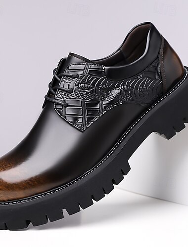  Chaussures habillées Oxford noires pour hommes – Chaussures d'affaires classiques à lacets avec détails texturés pour le bureau, les mariages et les occasions spéciales