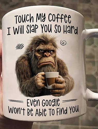  面白いギフトマグカップ、私のコーヒーに触れたら、あなたを激しく叩くよ、友人同僚への楽しいクリスマスプレゼント
