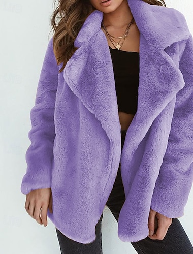 نسائي معطف تيدي معطف من الفرو الصناعي الدفء مريح الفراء والجلود كاجوال سهل شارع مناسب للبس اليومي مناسب للخارج عطلة نهاية الاسبوع عادية طوي عادي كم طويل ملابس خارجية أسود أبيض أرجواني الخريف الشتاء   نسائي معطف تيدي معطف من الفرو الصناعي الدفء مريح الفراء والجلود كاجوال سهل شارع مناسب للبس اليومي مناسب للخارج عطلة نهاية الاسبوع عادية طوي عادي كم طويل ملابس خارجية أسود أبيض أرجواني الخريف الشتاء