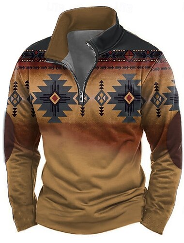  Ανδρικά Αζτέκων Πουλόβερ Etnic Vintage ρετρό Μακρυμάνικο Ζιβάγκο ΕΞΩΤΕΡΙΚΟΥ ΧΩΡΟΥ Υπαίθρια Αθλήματα Θαλασσί Σκούρο πράσινο Βυσσινί Καφέ Φερμουάρ Τρίμηνο φερμουάρ Φθινόπωρο Χειμώνας Σχεδιαστής Τ M L
