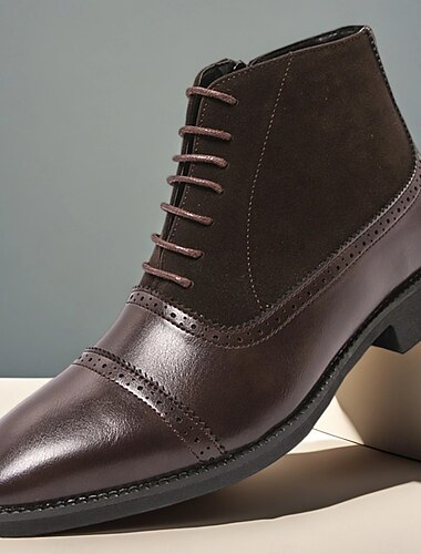 stivali alti da uomo in similpelle nera con design elegante e lati elastici, perfetti per occasioni formali, lavoro e abbigliamento casual elegante