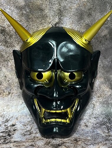  Samurai demon Halloween Maske Japansk Oni-maske Skummelt Skremmende Full Face Voksne Unisex Halloween Karneval Ytelse Fest Enkle Halloween-kostymer Kle deg opp
