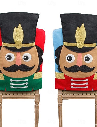  nye trekk til julenøtteknekkerstoler, festlig soldatkrakk og stoltrekk til høytidsdekorasjon, julefesthjemmedekor