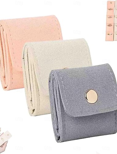  3 kpl minikokoinen matkakorulaukku, matkakorurulla varustettu laukku, jossa on soljella taitettavat kannettavat korujen järjestäjät ja säilytystila