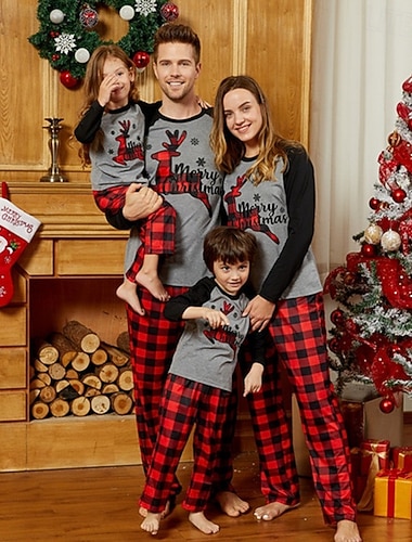  Renne Rodolphe Pyjamas de Noël en famille Vêtements de Nuit Homme Femmes Garçons Fille Tenues assorties à la famille Doux Graphique Motif Adultes Enfant Noël Nouvel An la veille de Noël Vêtements de