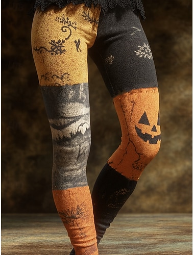  Women's Leggings Vacation Vintage Ethnic Style Ankle-Length High WaistPantsHalloween Graphic Animal Cat 3D Print Quick Dry Breathability Soft Stretchy Outdoor Home Causal Ash Golden Honey Dark Pink