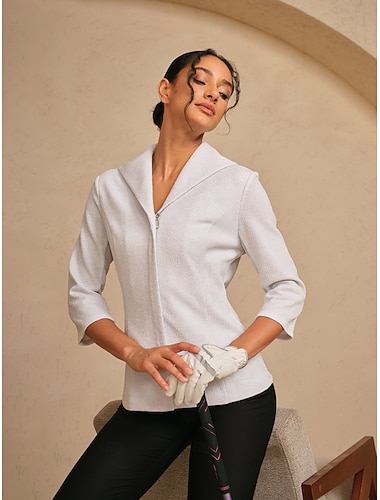  Femmes Veste de golf Noir Blanche Top Vêtements de golf pour femmes, tenues, vêtements