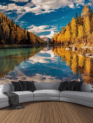  arazzo Coperta Arazzi da Parete Natura Montagna 森林 3D Autunno Camera da letto Soggiorno Dormitorio Stanza per adolescenti Dormitorio universitario Portico a muro Arredamento per la casa