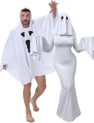  Fantasma del lenzuolo bianco Carnevale Costume di fantasia Costumi di Gruppo per Coppie di Halloween Halloween Adulti Coppia Per uomo Per donna Halloween Carnevale Performance Feste Costume di