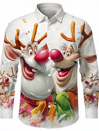 Christmas Miesten Joulupukki Poro Joulu eläin Paita Button Up paita Pitkähihainen Hauska ulko- Pyhäpäivä Kevät Syksy Sänkyjen avaus 3D-tulostus kauluspaidat Valkoinen 1 Valkoinen Valkoinen 2   Christmas Miesten Joulupukki Poro Joulu eläin Paita Button Up paita Pitkähihainen Hauska ulko- Pyhäpäivä Kevät Syksy Sänkyjen avaus 3D-tulostus kauluspaidat Valkoinen 1 Valkoinen Valkoinen 2