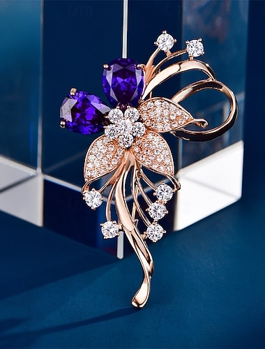  Броши Классический Ретро Цветы Мода Простой Брошь Бижутерия Лиловый Назначение Свадьба Для вечеринок Подарок Обручение Выпускной фестиваль