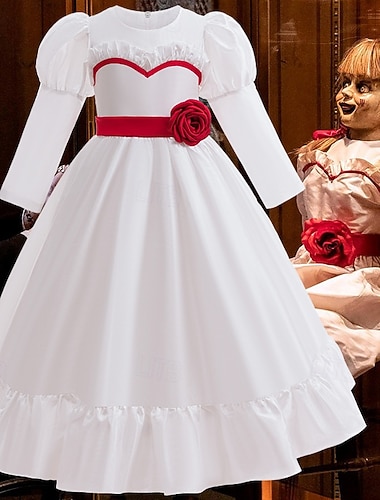  Annabelle Strašidelná panenka Karneval Šaty Fancy kostým Horor Strašidelný kostým Dětské Dívčí předvečer Všech svatých Karneval Výkon Párty Snadný karnevalový kostým Oblékněte se