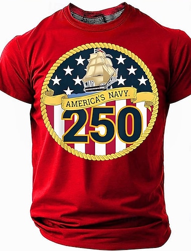 בגדי ריקוד גברים 250 שנה לארצות הברית חולצה קצרה שרוולים קצרים חולצה קצרה הדפסת תלת מימד צווארון עגול קצר חולצה יומי צבאי רחוב יומי שחור אודם פול קיץ אביב ביגוד S M L XL XXL XXXL   בגדי ריקוד גברים 250 שנה לארצות הברית חולצה קצרה שרוולים קצרים חולצה קצרה הדפסת תלת מימד צווארון עגול קצר חולצה יומי צבאי רחוב יומי שחור אודם פול קיץ אביב ביגוד S M L XL XXL XXXL