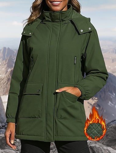  Новогодняя тематика Жен. толстовка с капюшоном куртки Ветровка Куртка для туризма и прогулок Куртка-пуховик Зима на открытом воздухе Термальные Водонепроницаемость С защитой от ветра Зимняя куртка