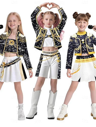  Ispirato al Kpop Mira Rumi Zoey Abiti Film Moda Costume Cosplay Idolo virtuale Cosplay di film for Ragazze Bambini Halloween Carnevale Scuola Performance