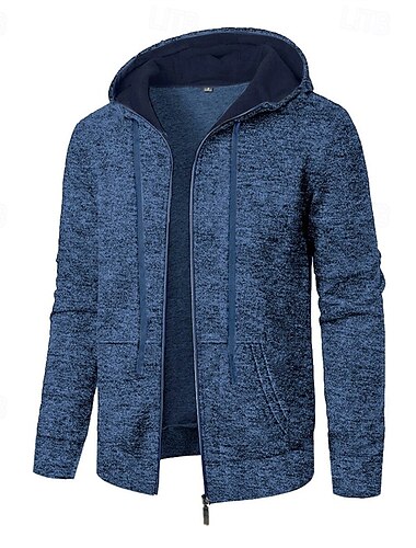  Herr Huvtröja Huvtröja med dragkedja Svart Marinblå Blå Mörkgrå Huva Slät Ficka Sport & Utomhus Dagligen Helgdag Polyester Streetwear Grundläggande Ledigt Vår Höst Kläder Pull Tröjor