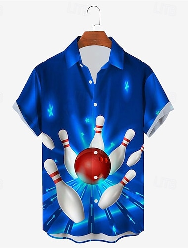  Miesten Keilapallo Paita Button Up paita Lyhythihainen Suunnittelija Vapaa-aika Pehmeä ulko- Päivittäin Pyhäpäivä Kesä Kevät Sänkyjen avaus Painettu Painike alas Valkoinen + Vihreä Musta Keltainen