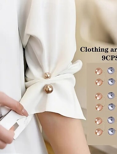  9 stk. anti-eksponerings brosjenåler i 3 farger, midjeklemmer, klesfester, allsidige dekorative sikkerhetsnåler for kjoler, topper og motetilbehør