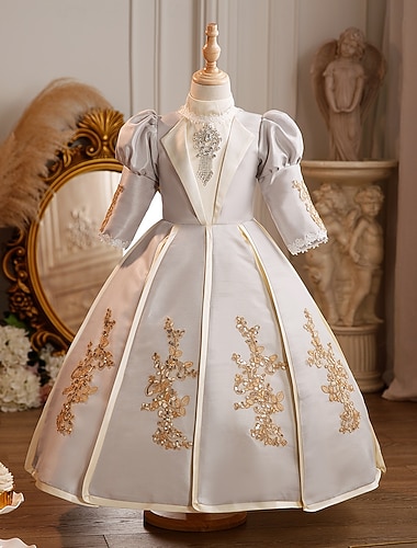  Rokoko Steampunk schick Maxi Partykostüm Zubehör Glockenärmel Prinzessin Schleife Retro Ballkleid Spitzkragen Kostüm Mädchen königlich Weihnachten Halloween Karneval Maskerade Hochzeitsfeier Festival