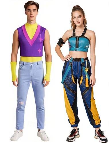  Ispirato agli idoli coreani Stella pop Costumi di Gruppo per Coppie di Halloween Costume originale Idolo virtuale Cosplay di film for Per uomo Per donna Adulti Halloween Carnevale Performance Con il