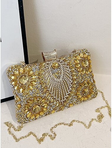  Dame Kobling Aftenveske Jul Fest Gull / Hvit