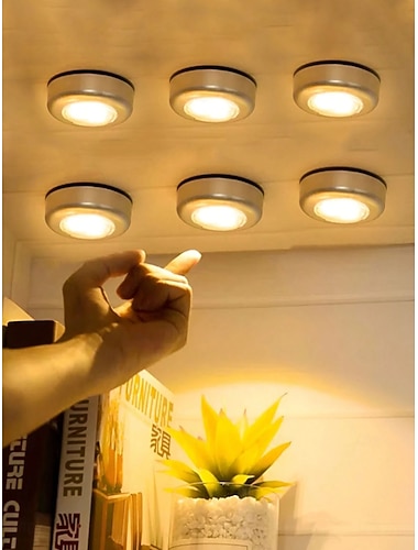  luci notturne dimmerabili con controllo touch, 6/3/1 pezzi, luci da parete a LED rotonde adesive senza fili - versatili per la decorazione della casa, della cucina e della cameretta dei bambini