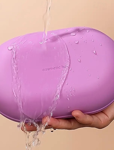 Stor necessär i silikon – vattentät kosmetikaväska för resor med flera fack, minimalistisk design, slitstark dragkedja, perfekt för resor &affärsresor   Stor necessär i silikon – vattentät kosmetikaväska för resor med flera fack, minimalistisk design, slitstark dragkedja, perfekt för resor &affärsresor