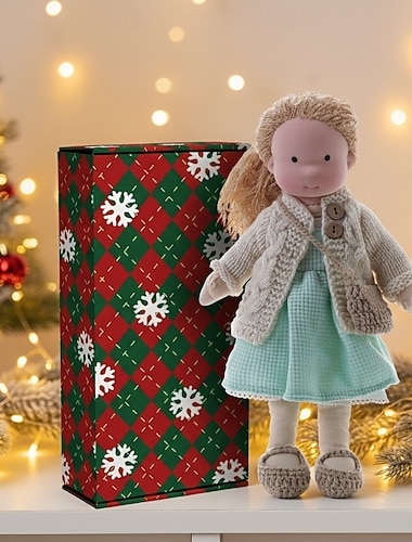  Håndlaget waldorfdukke til babyjente med koselige klær - 11,8 tommers myk plysjdukke med gaveeske for småbarn, ideell julegave til jenter og barn