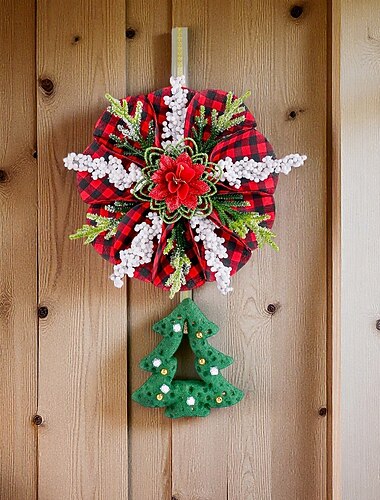  karácsonyi koszorú függő dekoráció ötágú csillag medállal ajtó-ablak díszhez ünnepi partikellékek karácsonyfa függő girland otthon beltéri kültéri dekoráció