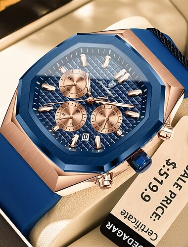  Podnikatelské hodinky jako dárek pro muže vodotěsné luminiscenční chronograf datum pánské hodinky s silikonovým řemínkem quartzové pánské hodinky 893