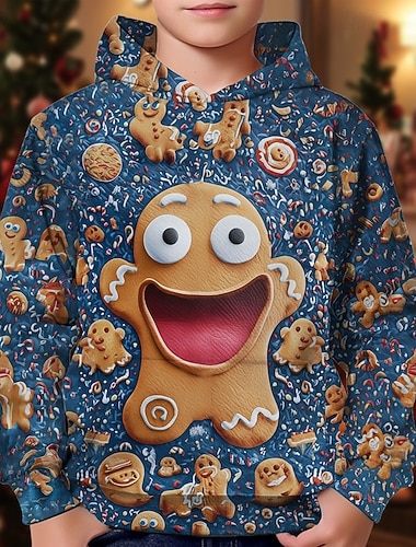 Новогодняя тематика Мальчики 3D Графика Пряничные человечки Толстовка Длинный рукав Весна Осень Мода Уличный стиль Дети 4-12 лет Капюшон на открытом воздухе Повседневные Стандартный   Новогодняя тематика Мальчики 3D Графика Пряничные человечки Толстовка Длинный рукав Весна Осень Мода Уличный стиль Дети 4-12 лет Капюшон на открытом воздухе Повседневные Стандартный