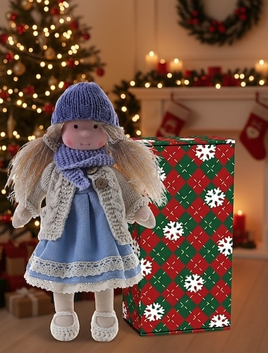  Håndlaget Waldorf dukke babyjente med koselige klær - 30 cm myk plysj dukke med gaveeske småbarn Ideelle julegaver barnebarn jenter