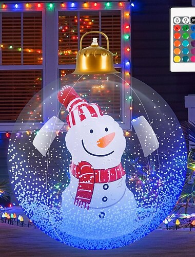  55CM lys oppblåsbar juleball LED farge lys fjernkontroll innendørs og utendørs plener sammenkomster dekorative lys rekvisitter juletre julenisse