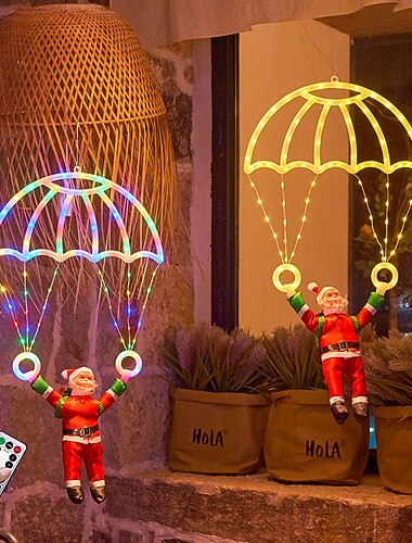  1 ks 70 * 40cm vánoční panenka Santa Claus LED světelný padák dekorativní světlo vnitřní a venkovní párty dekorativní světlo USB dálkové ovládání