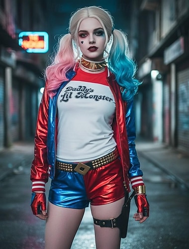  Харли Куинн Джокер Отряд самоубийств Косплэй Kостюмы Инвентарь Забавный костюм сексуальный костюм Косплей из фильмов for Жен. Девочки Детские Взрослые Хэллоуин День детей