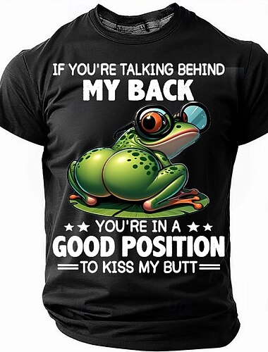  Męskie Żaba Zabawny slang Podkoszulek Krótki rękaw Podkoszulek Druk 3D Półgolf Koszula Moda Codzienny Ulica Codzienny Czarny Czerwony Niebieski Lato Wiosna Odzież S M L XL XXL XXXL