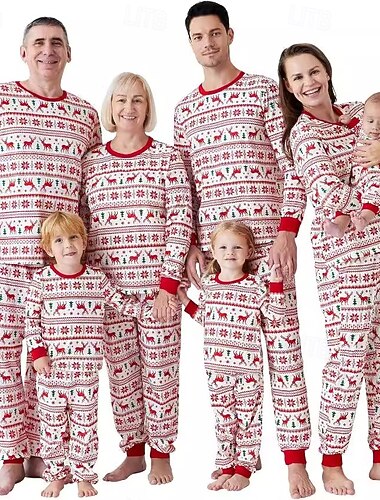  Renne Rodolphe Pyjamas de Noël en famille Vêtements de Nuit Homme Femmes Garçons Fille Tenues assorties à la famille Doux Graphique Motif Adultes Enfant Noël Nouvel An la veille de Noël Vêtements de