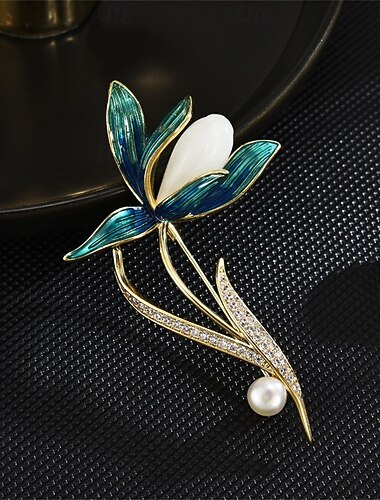  Броши Классический Ретро геометрический Цветы Элегантный стиль Мода На заказ Простой Брошь Бижутерия Зеленый Назначение Свадьба Для вечеринок Подарок Обручение Выпускной фестиваль