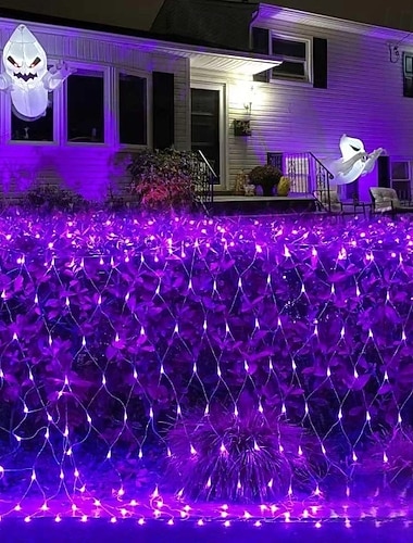  Red de luz LED de malla 8x10M 2600 LED Luces de cadena de hadas navideñas/Halloween para jardín Decoración de fiestas Boda Cortina de ventana decoración de guirnaldas iluminación navideña AC85-265V