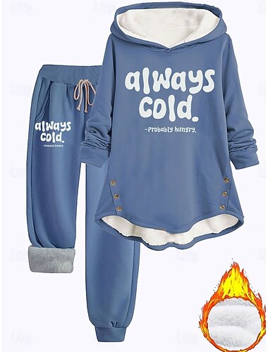  Per donna Quotidiano Felpa con Cappuccio Manica Lunga Con Cappuccio Grafico Lettera Coulisse Stampato All'aperto Casuale Quotidiano Rosa Blu Grigio Autunno Vestibilità regolare