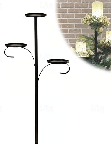  juletre trippeltopp hylle til juletre metalllysestake dekorativ jernkunst juleferie stjernetopp dekorasjon festlig hjem festpynt midtpunkt