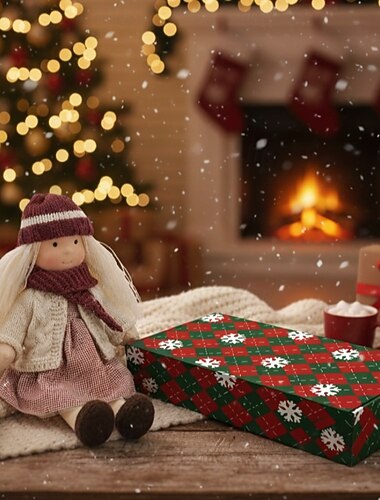  Handgjord Waldorf-docka för babyflicka med mysiga kläder - 30 cm mjuk plyschdocka med presentask för småbarn perfekta julklappar för barnbarnsflickor