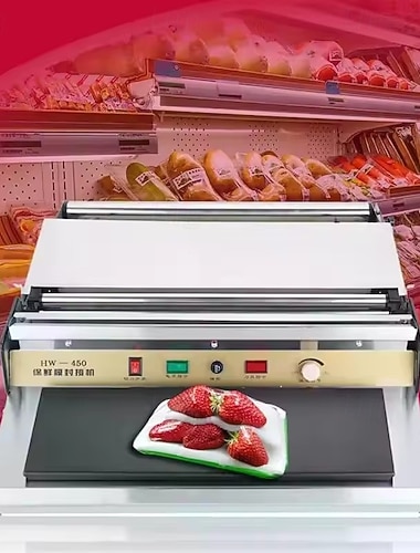  csomagológép szupermarket kézi élelmiszer tartósító fólia kézi friss gyümölcs zöldség műanyag fólia lezáró és vágó gép