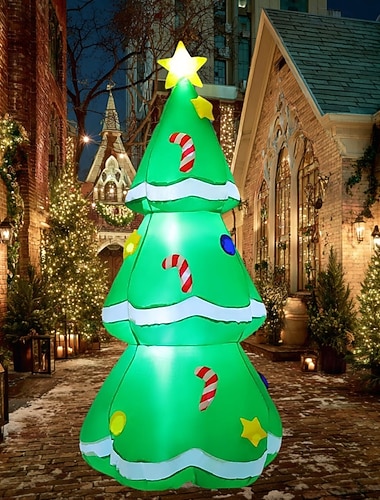  1 szt. 1,5 m/5 stóp choinka świąteczna z diodami LED i światłami, nadmuchiwana, sterowana głosem, muzyka, kolorowe światła, migające, do użytku wewnątrz i na zewnątrz, dekoracja trawnika, oświetlenie,