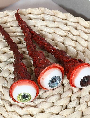  2pcs Realistic Latex Bloody Eyeballs - Halloween Decorative Prank Props Artificial Eyeballs Scary Fun Perfect Parties and Pranks Party Decorations Christmas Gift