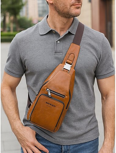  borsa a tracolla da uomo in similpelle – zaino da spalla impermeabile e antigraffio per viaggi casual, lavoro e uso all'aperto
