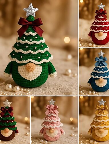 DIY-virkad julgranstomtekit festlig jultomtetomte docka virkkit för nybörjare enkelt att lära sig virka julpyssel högtid juldekoration ornament   DIY-virkad julgranstomtekit festlig jultomtetomte docka virkkit för nybörjare enkelt att lära sig virka julpyssel högtid juldekoration ornament